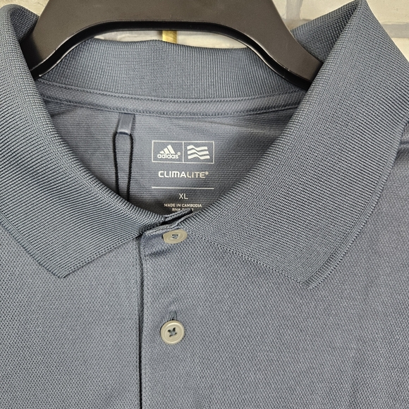 Men's NWT ADIDAS Climalite Gray Polo Golf Shirt Size XL - Picture 3 of 8